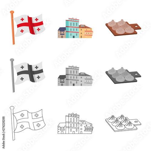 Vector illustration of culture and sightseeing sign. Collection of culture and originality vector icon for stock.