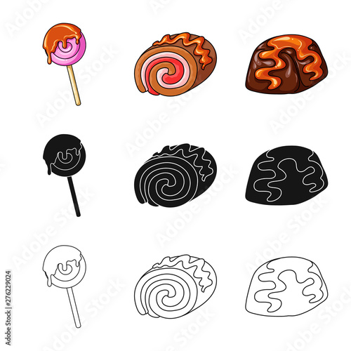 Isolated object of confectionery and culinary icon. Set of confectionery and product vector icon for stock.