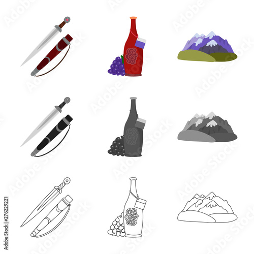 Vector illustration of culture and sightseeing logo. Set of culture and originality vector icon for stock.