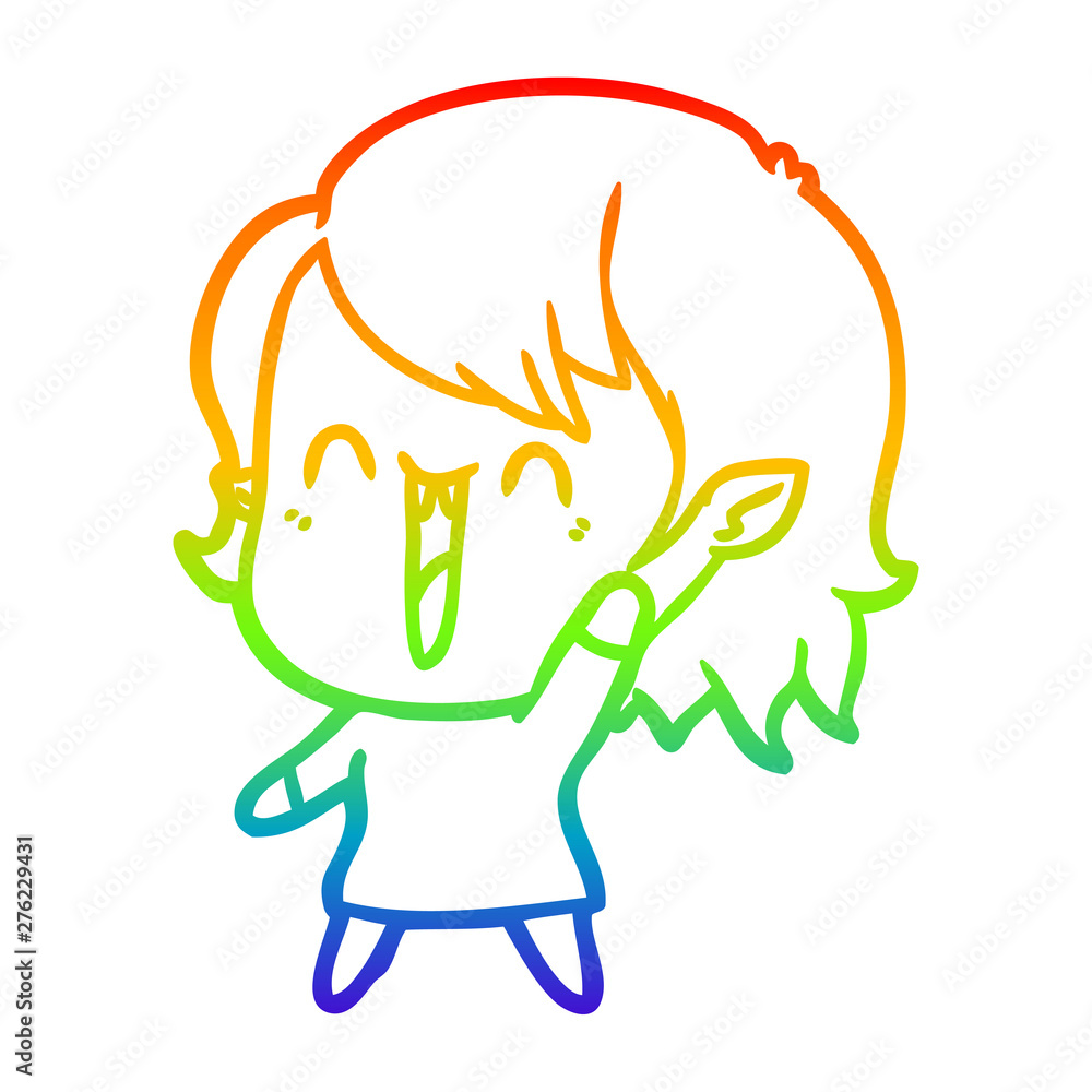 rainbow gradient line drawing cute cartoon happy vampire girl rainbow gradient line drawing cute cartoon happy vampire girl