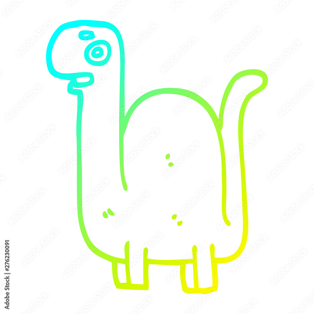 cold gradient line drawing cartoon prehistoric dinosaur cold gradient line drawing cartoon prehistoric dinosaur