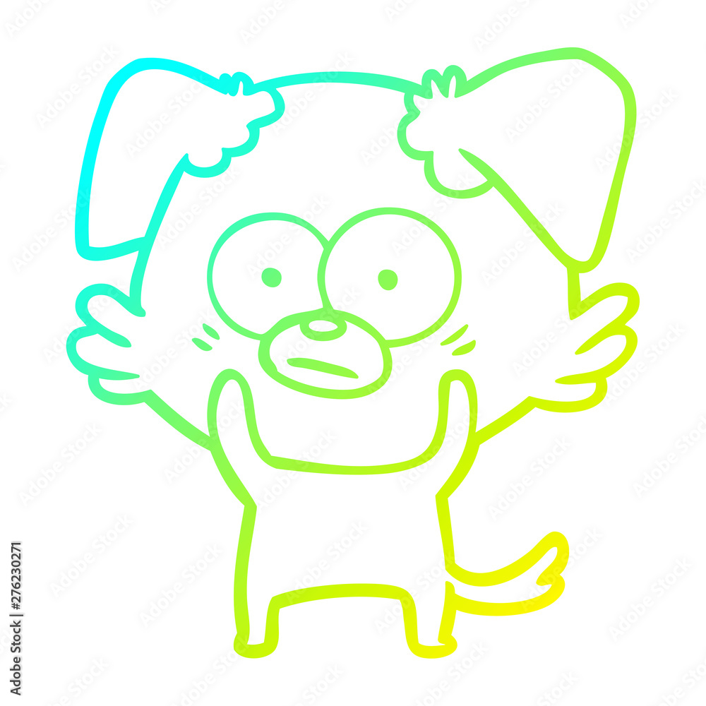 cold gradient line drawing nervous dog cartoon cold gradient line drawing nervous dog cartoon