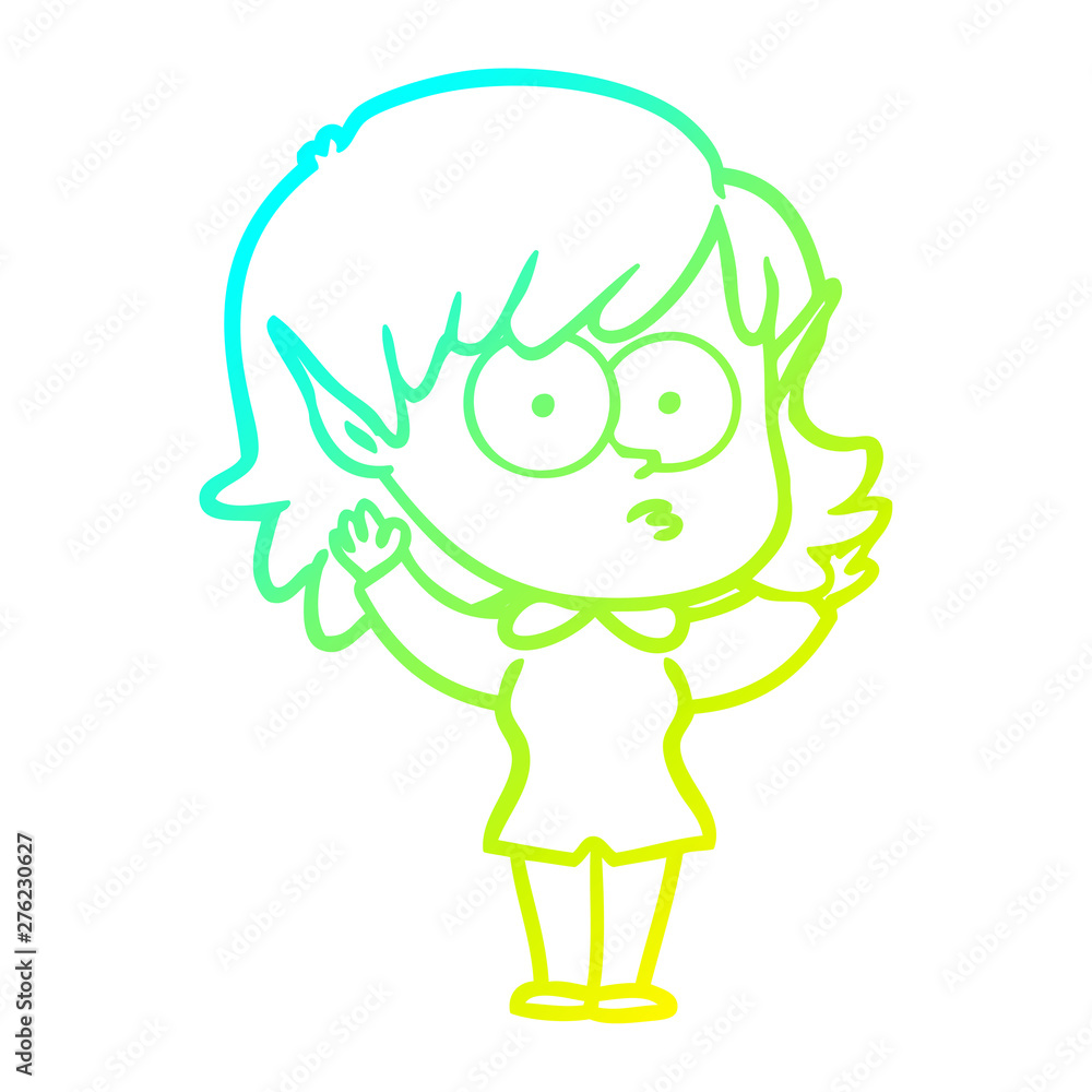 cold gradient line drawing cartoon elf girl staring cold gradient line drawing cartoon elf girl staring