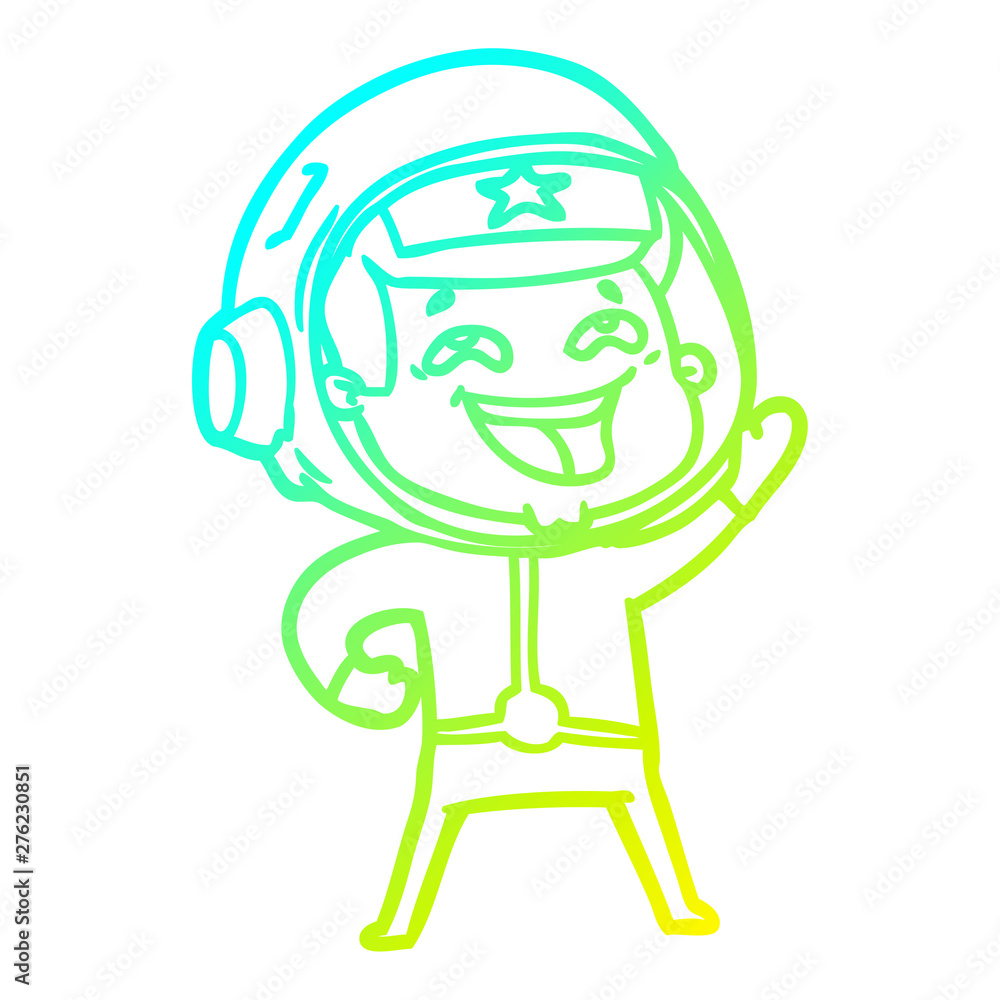 cold gradient line drawing cartoon laughing astronaut cold gradient line drawing cartoon laughing astronaut