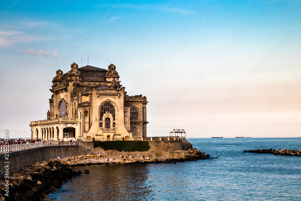 Old Casino building in Constanta by the black sea at evening. This building is a most reprezentativ symbol of the town. Old Casino building in Constanta by the black sea at evening. This building is a most reprezentativ symbol of the town.