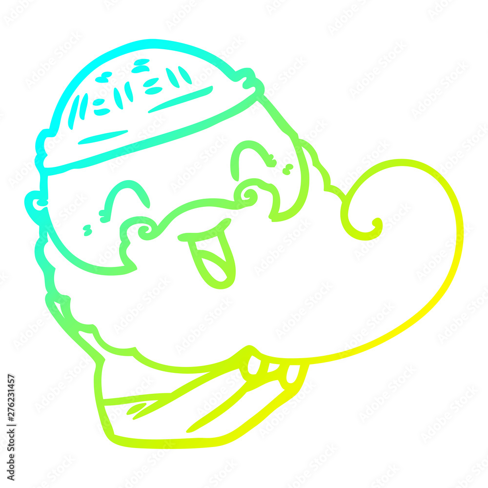 cold gradient line drawing happy bearded man cold gradient line drawing happy bearded man