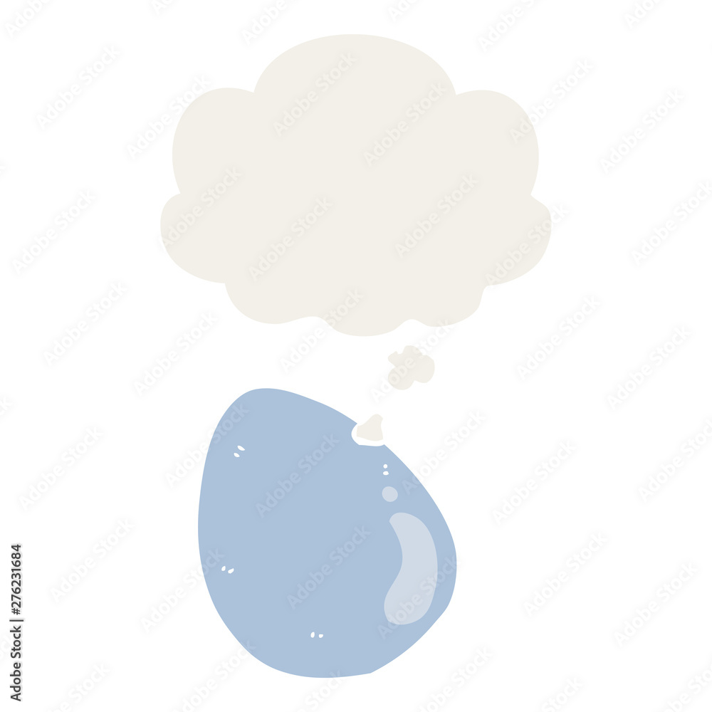 cartoon egg and thought bubble in retro style cartoon egg and thought bubble in retro style