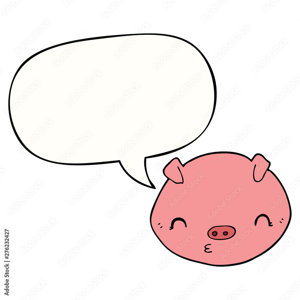 cartoon pig and speech bubble cartoon pig and speech bubble