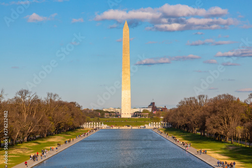 View of Lincoln Memorial Reflecting Pool and Washington Monument, Washington D.C.