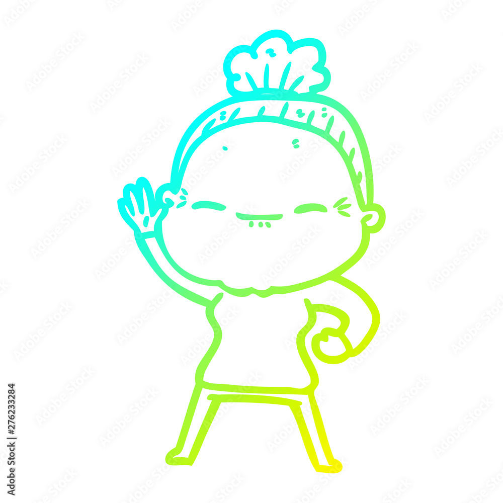 cold gradient line drawing cartoon peaceful old woman cold gradient line drawing cartoon peaceful old woman