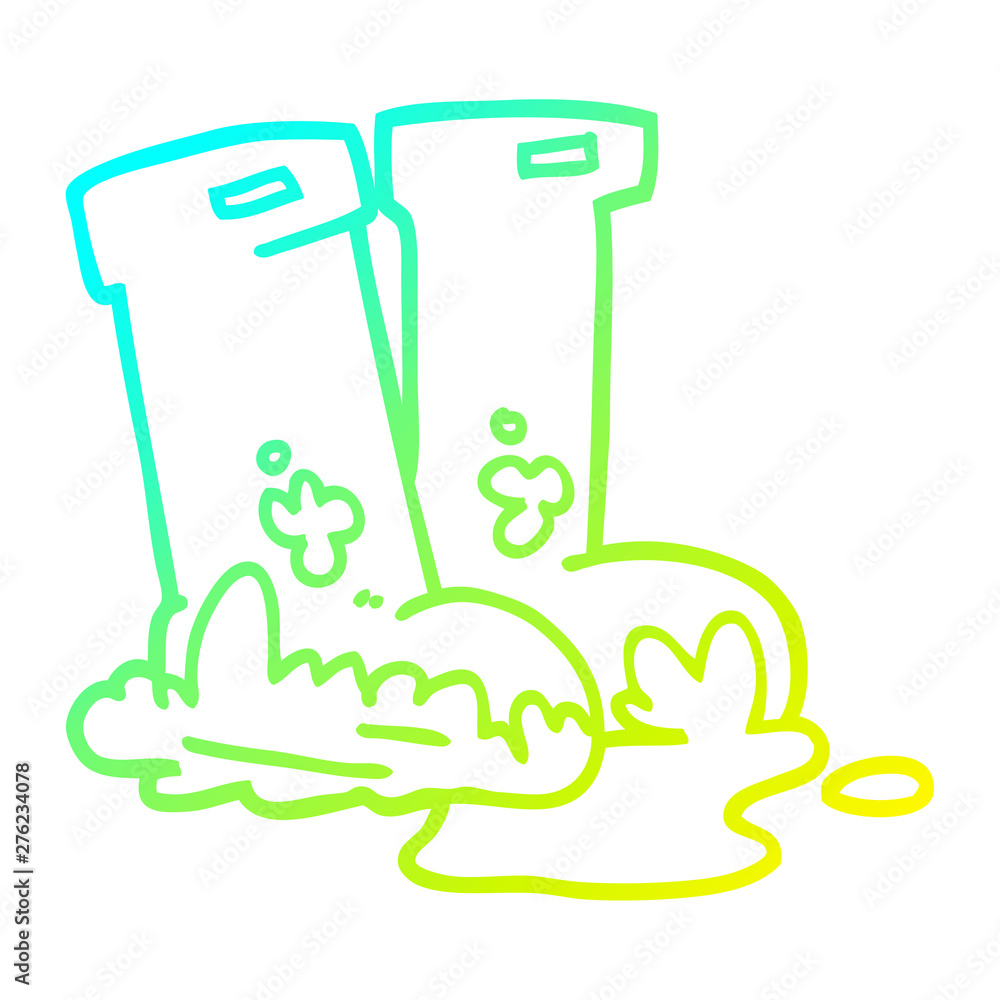 cold gradient line drawing cartoon wellingtons cold gradient line drawing cartoon wellingtons