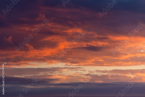Panorama sky and Cumulonimbus cloud in bright colors and Colorful smooth sky in sunset © rostovdriver