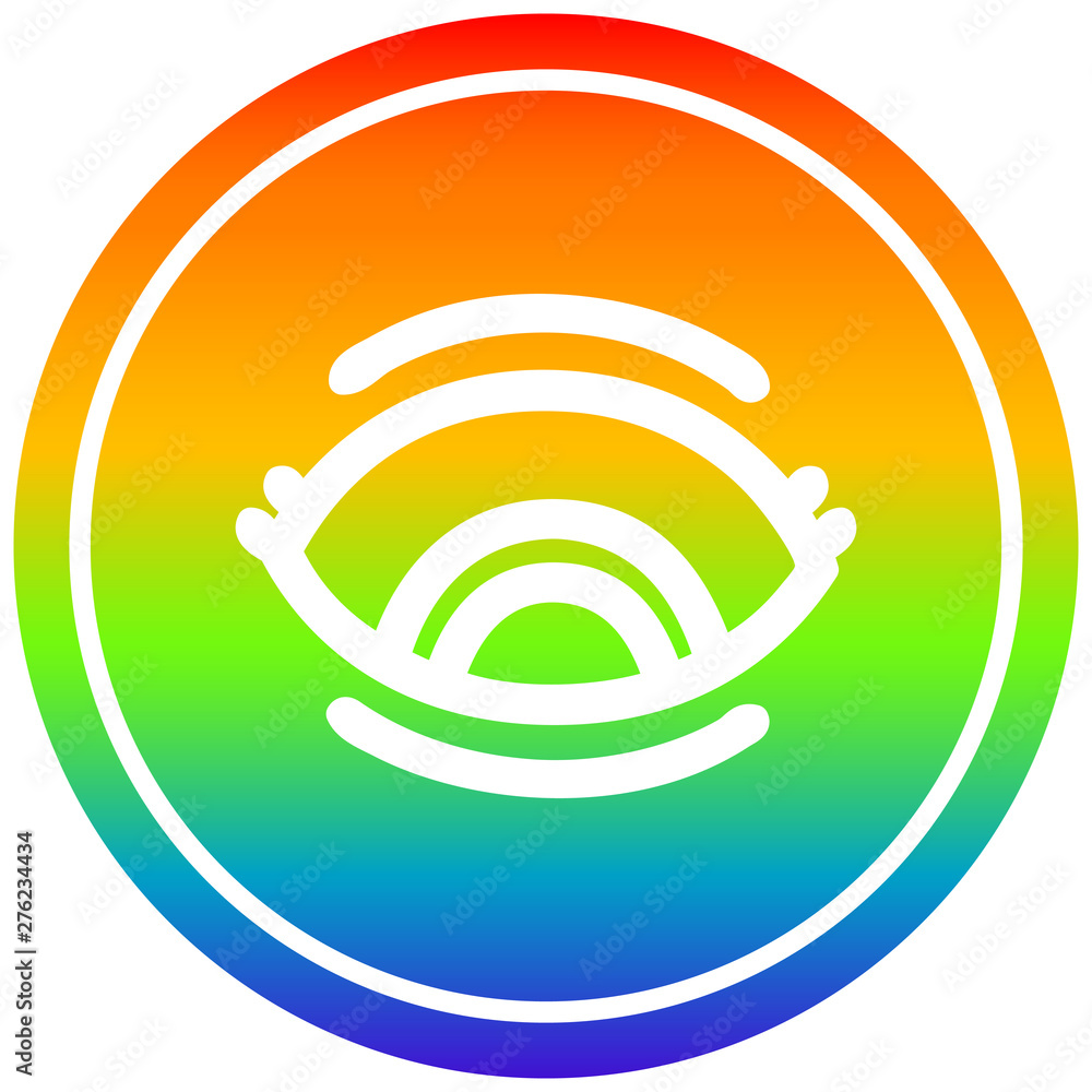 staring eye circular in rainbow spectrum staring eye circular in rainbow spectrum