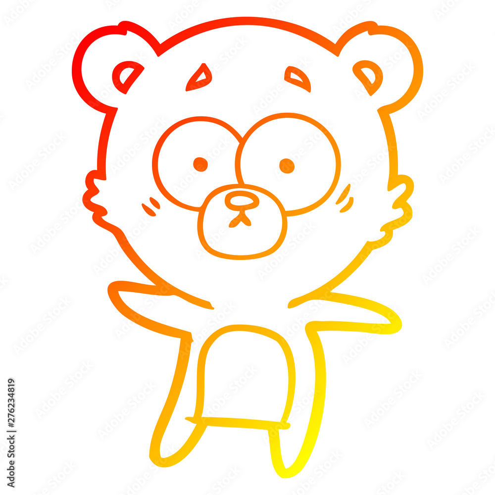 warm gradient line drawing anxious bear cartoon warm gradient line drawing anxious bear cartoon