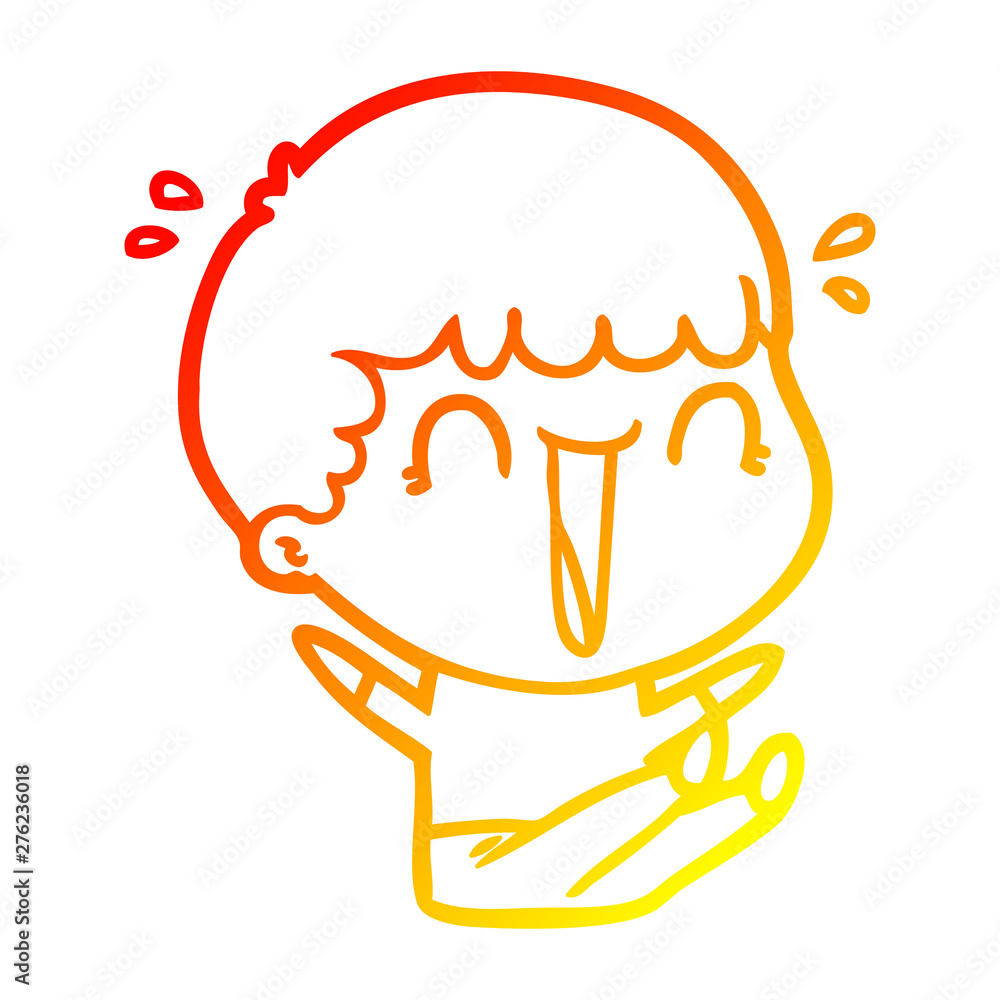 warm gradient line drawing laughing cartoon man warm gradient line drawing laughing cartoon man