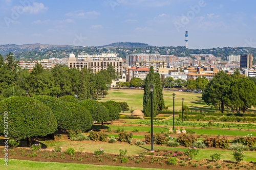 View of Pretoria from the Union Buildings with terraced gardens, Sheraton Hotel and the John Vorster Tower photo