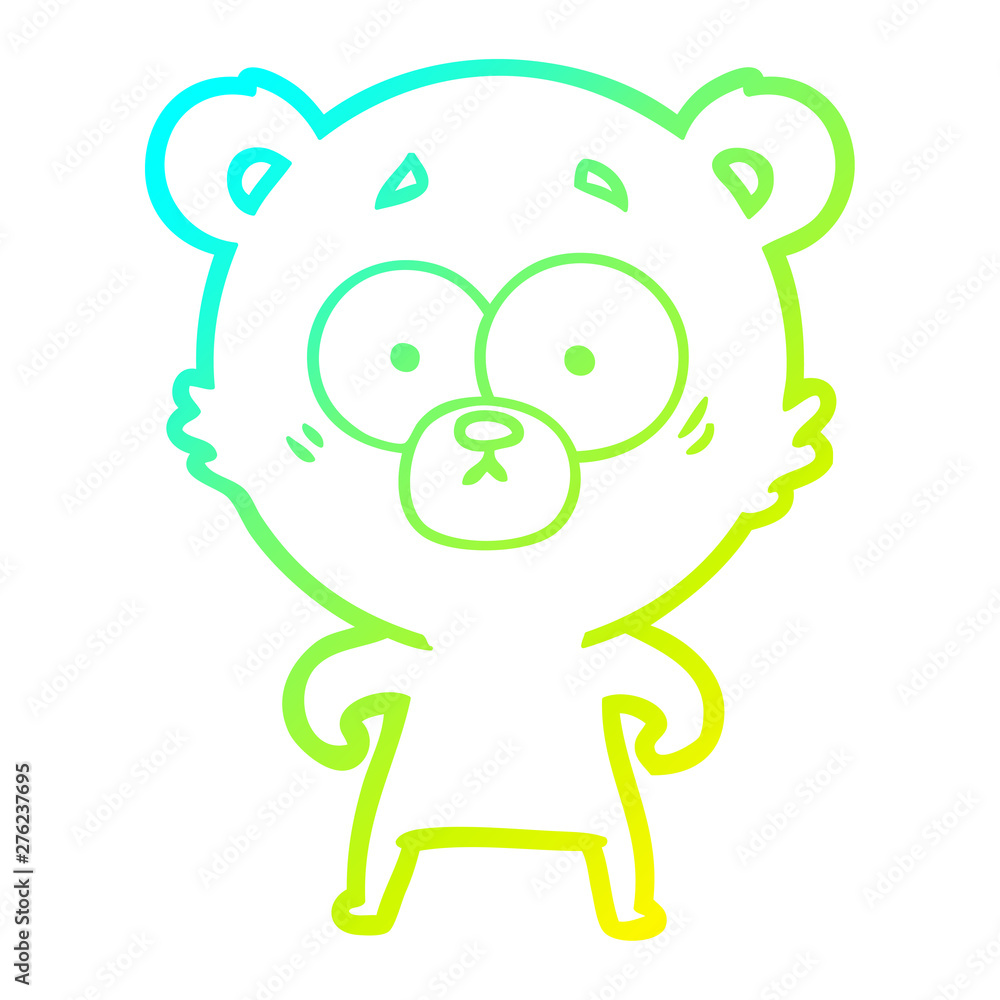 cold gradient line drawing surprised bear cartoon cold gradient line drawing surprised bear cartoon