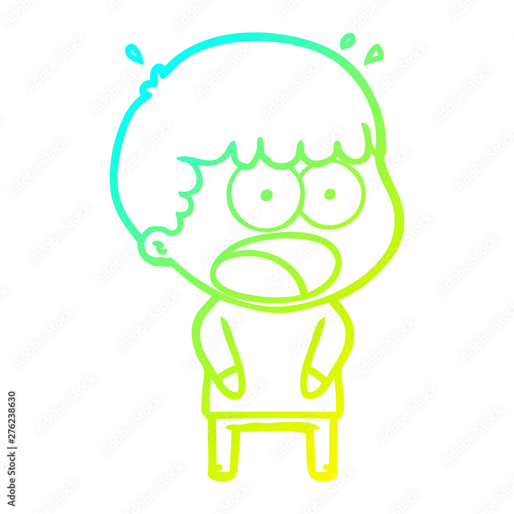 cold gradient line drawing cartoon shocked man cold gradient line drawing cartoon shocked man