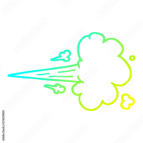 cold gradient line drawing cartoon gust of air