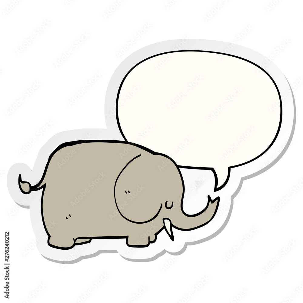 cartoon elephant and speech bubble sticker cartoon elephant and speech bubble sticker