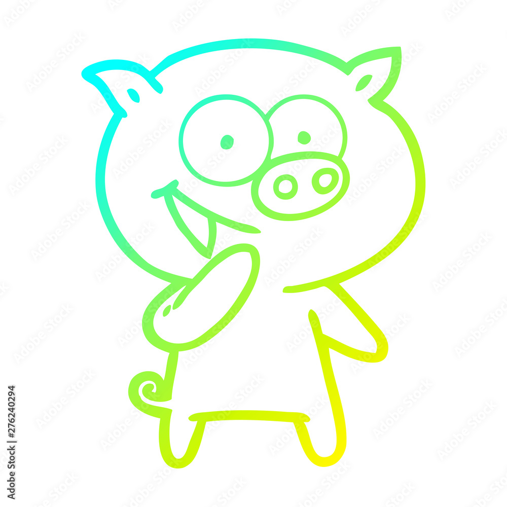 cold gradient line drawing laughing pig cartoon cold gradient line drawing laughing pig cartoon