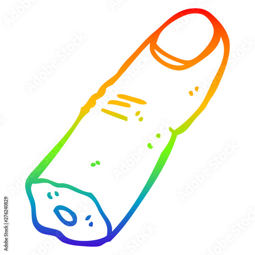 rainbow gradient line drawing cartoon severed finger