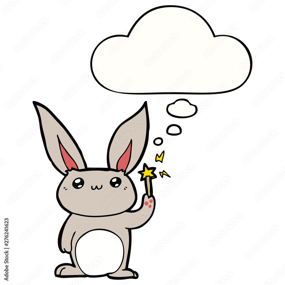 cute cartoon rabbit and thought bubble cute cartoon rabbit and thought bubble