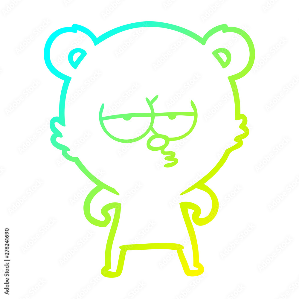 cold gradient line drawing bored polar bear cartoon cold gradient line drawing bored polar bear cartoon