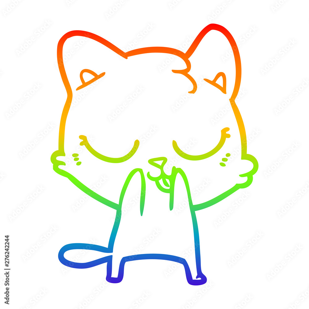 rainbow gradient line drawing cartoon cat rainbow gradient line drawing cartoon cat