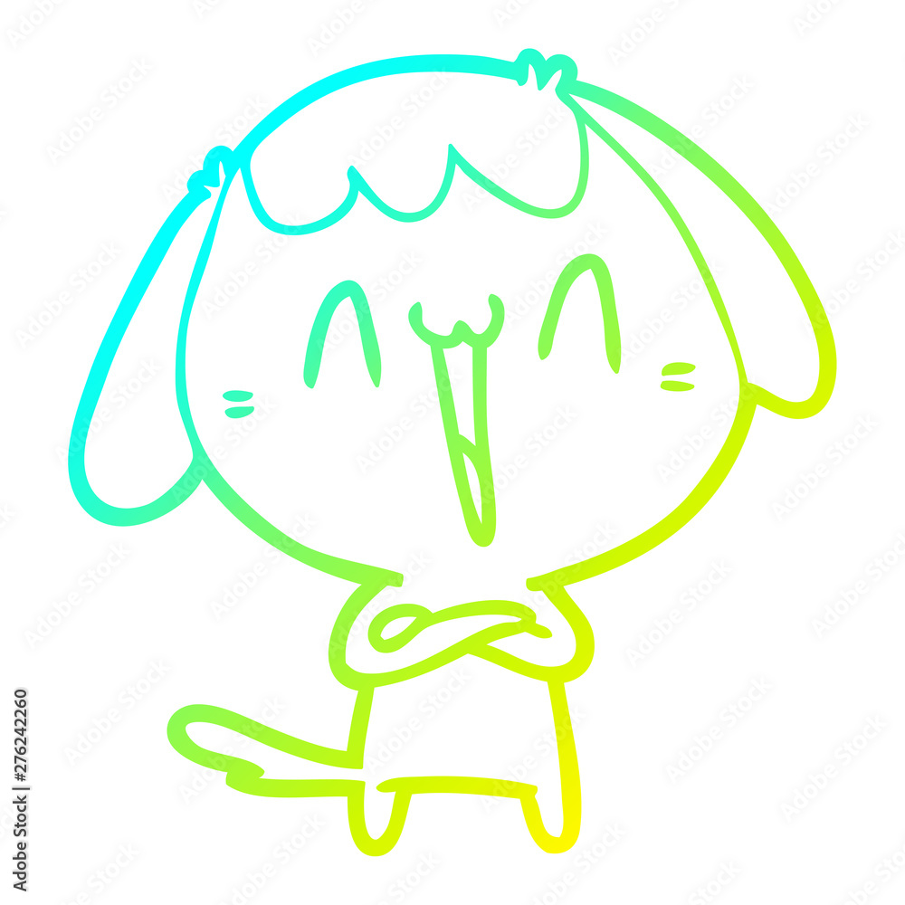 cold gradient line drawing cute cartoon dog cold gradient line drawing cute cartoon dog