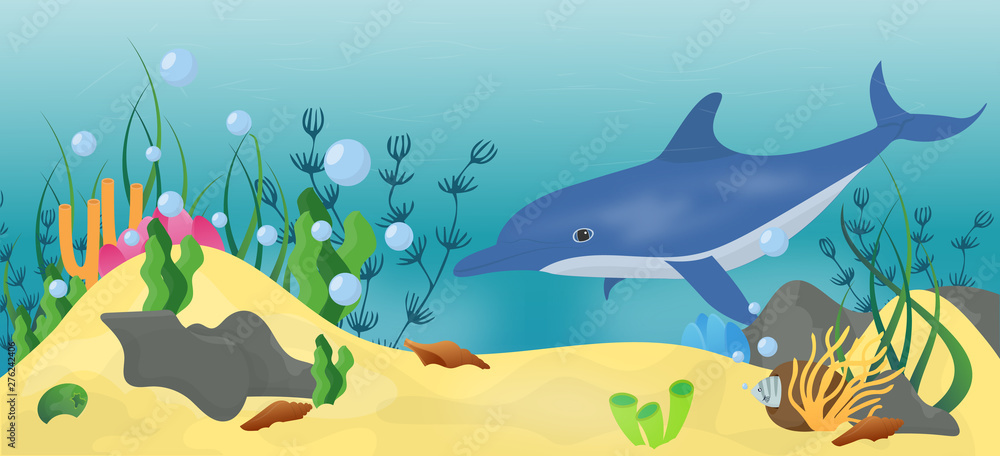 Obraz premium Aquatic Background Vector
