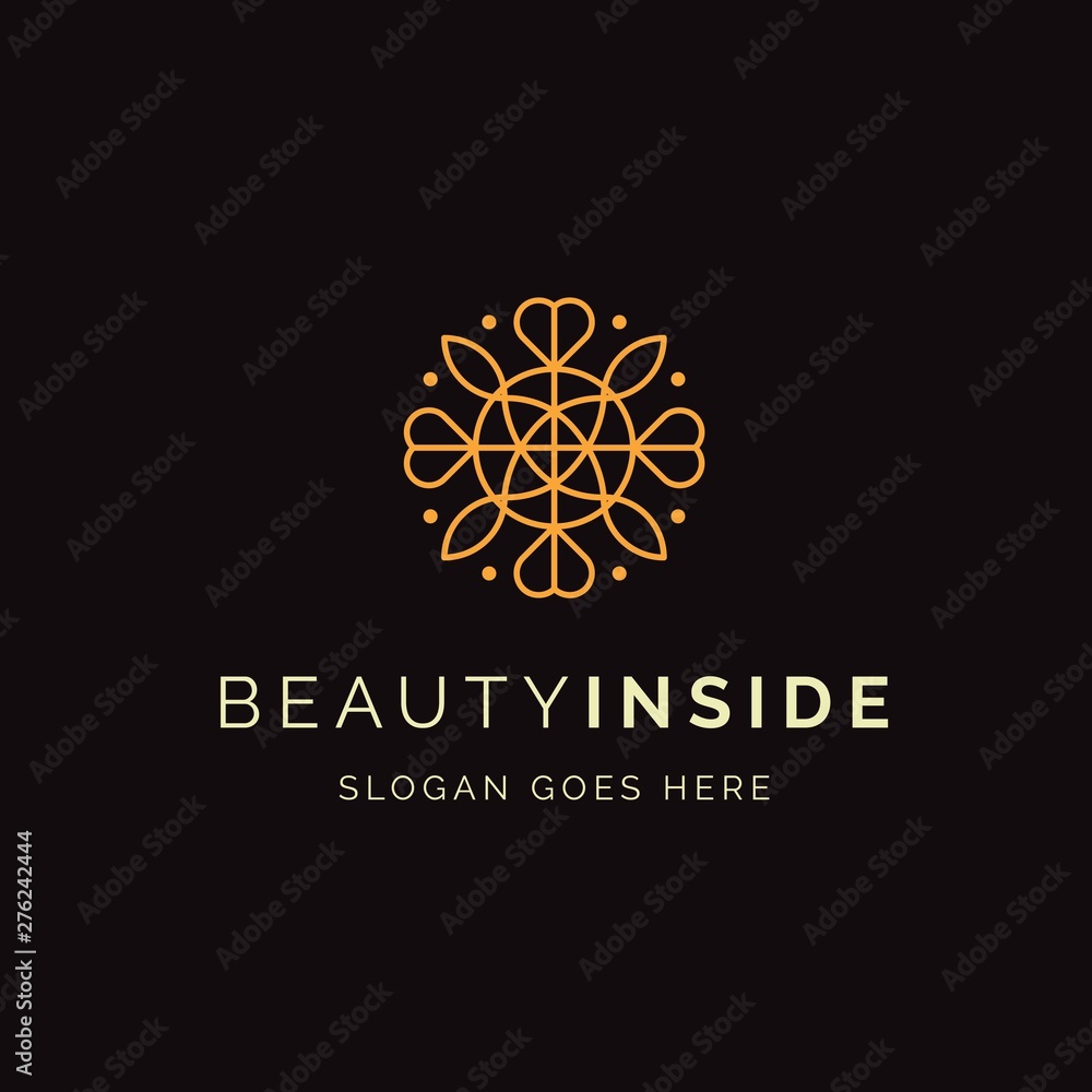 Beauty leaf pattern hotel and spa logo design Beauty leaf pattern hotel and spa logo design