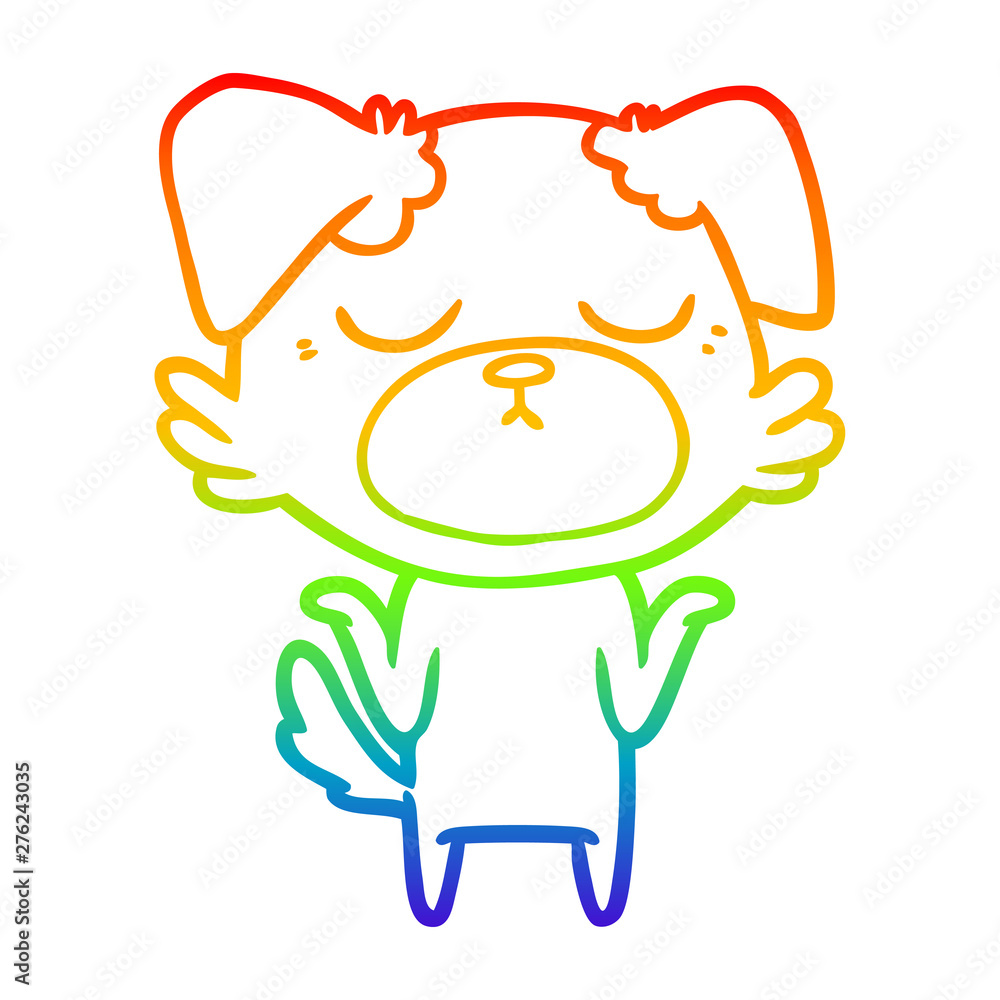 rainbow gradient line drawing cute cartoon dog rainbow gradient line drawing cute cartoon dog