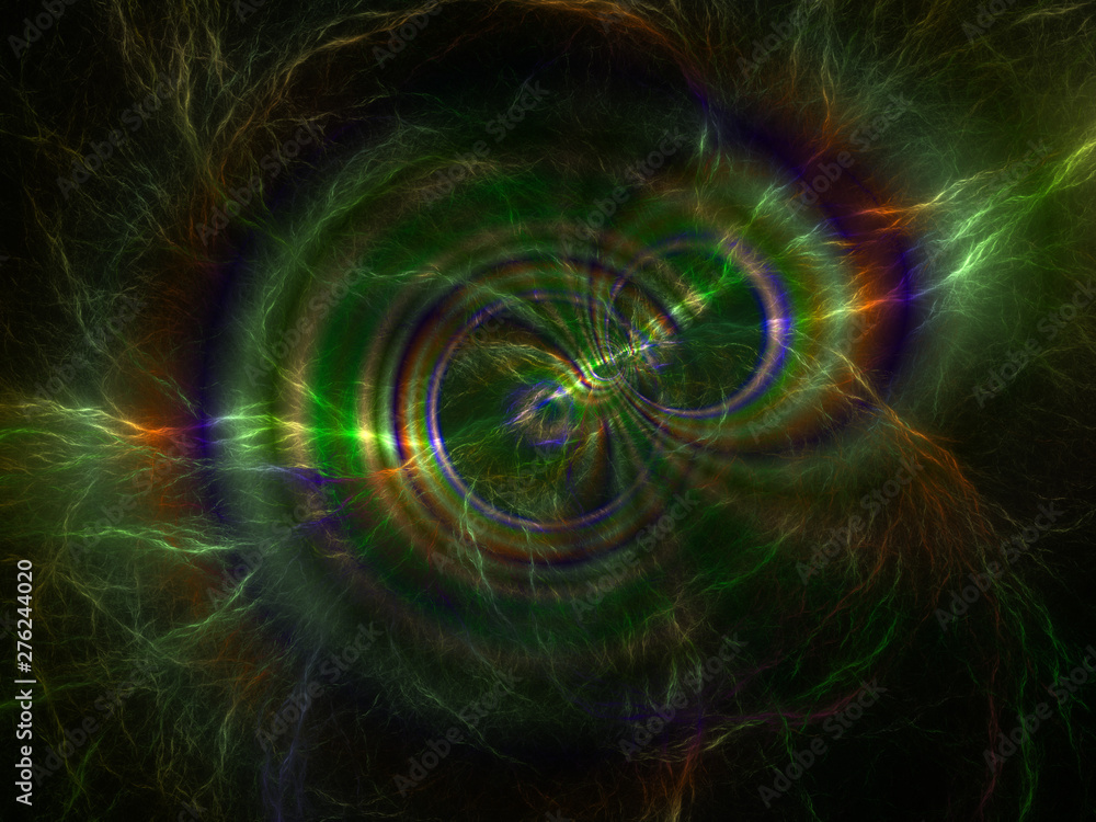 3d illustration optical effect, diffraction of light. Nerves, light