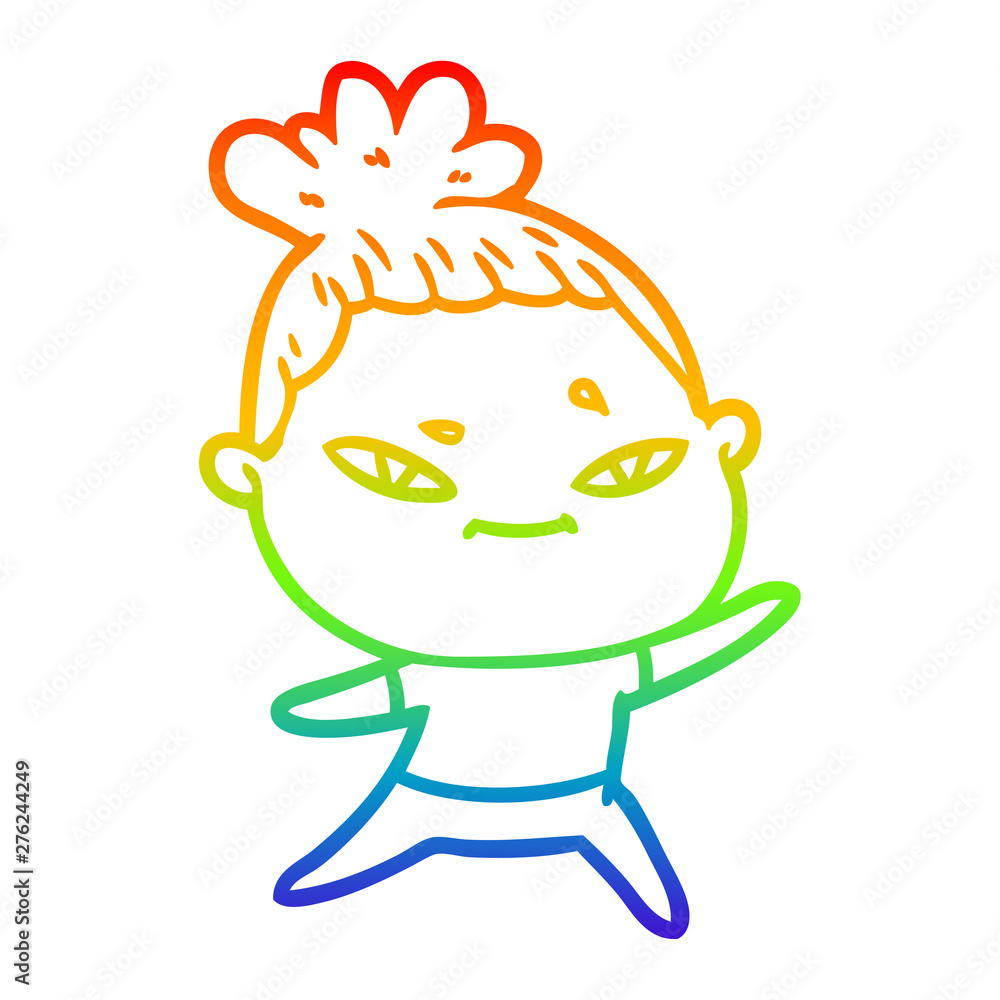 rainbow gradient line drawing cartoon woman rainbow gradient line drawing cartoon woman