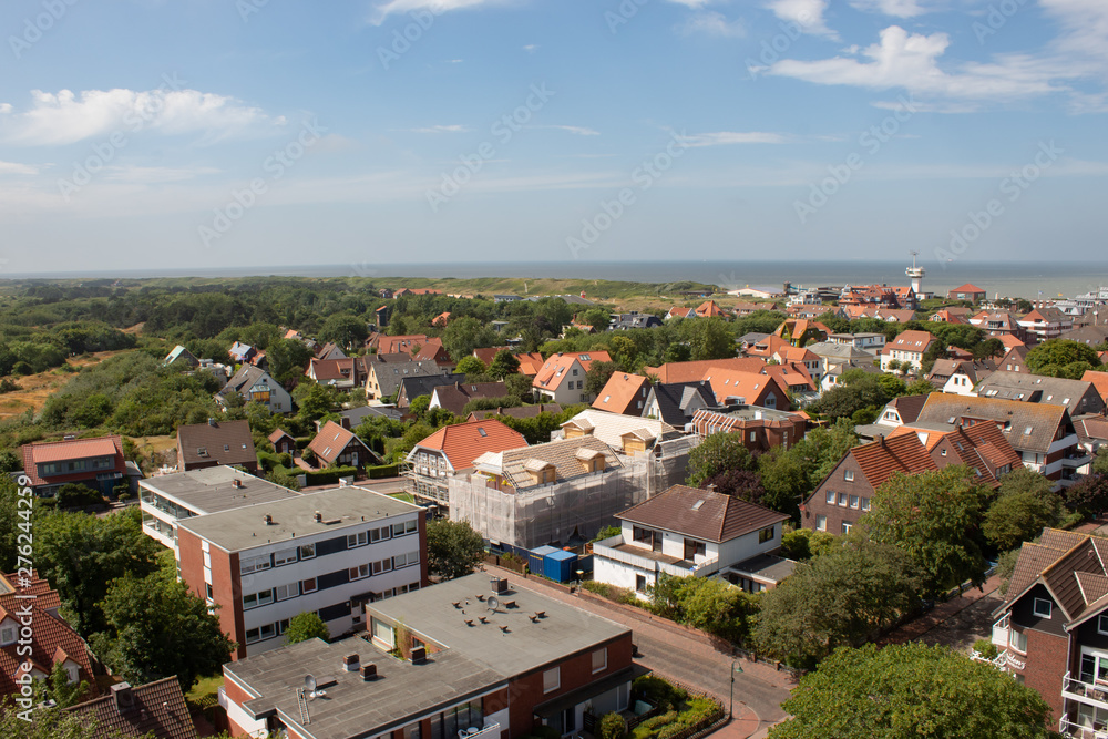 Luftbild der Insel Wangerooge in Niedersachsen, Deutschland