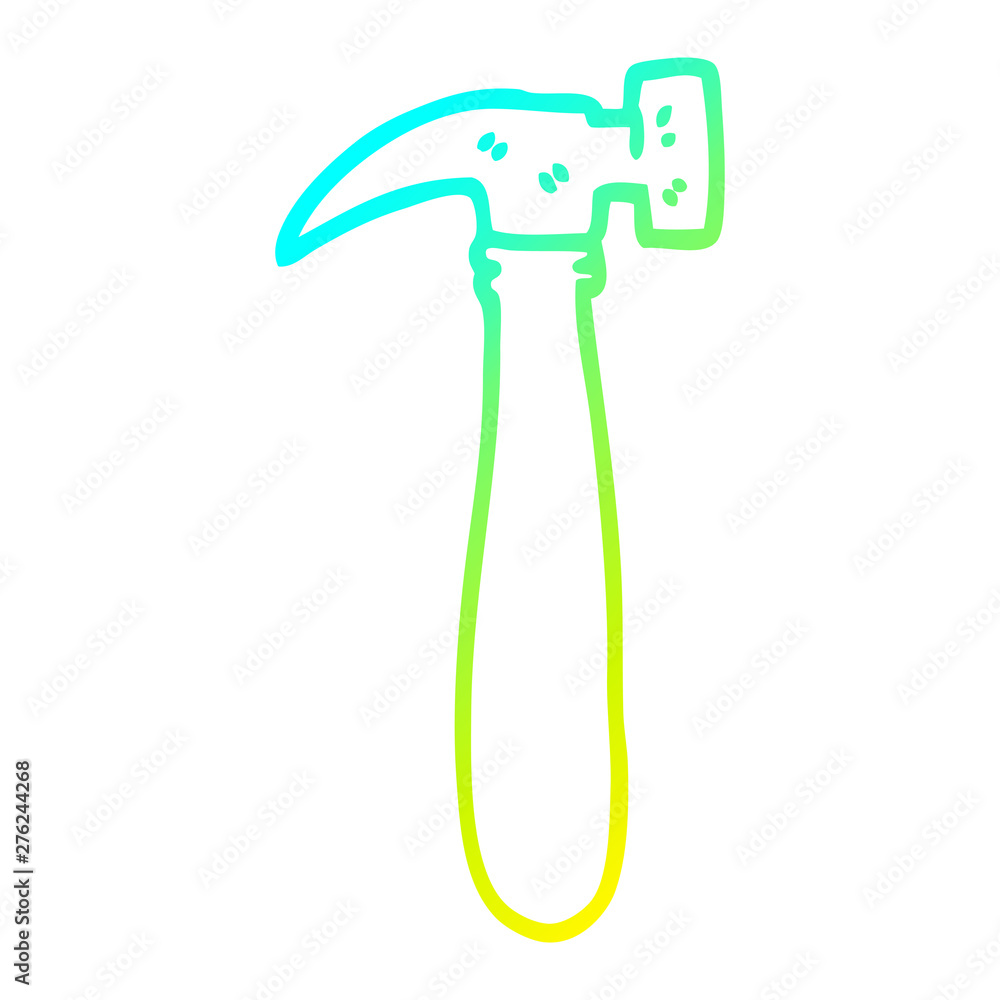 cold gradient line drawing cartoon hammer cold gradient line drawing cartoon hammer