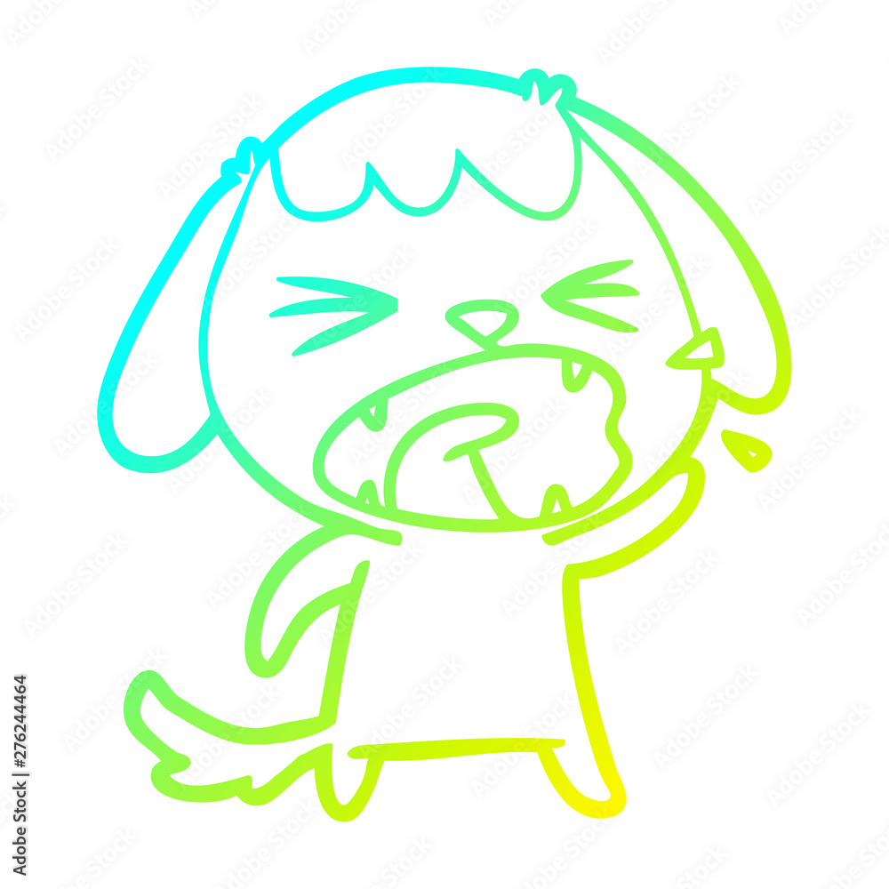 cold gradient line drawing cute cartoon dog barking cold gradient line drawing cute cartoon dog barking