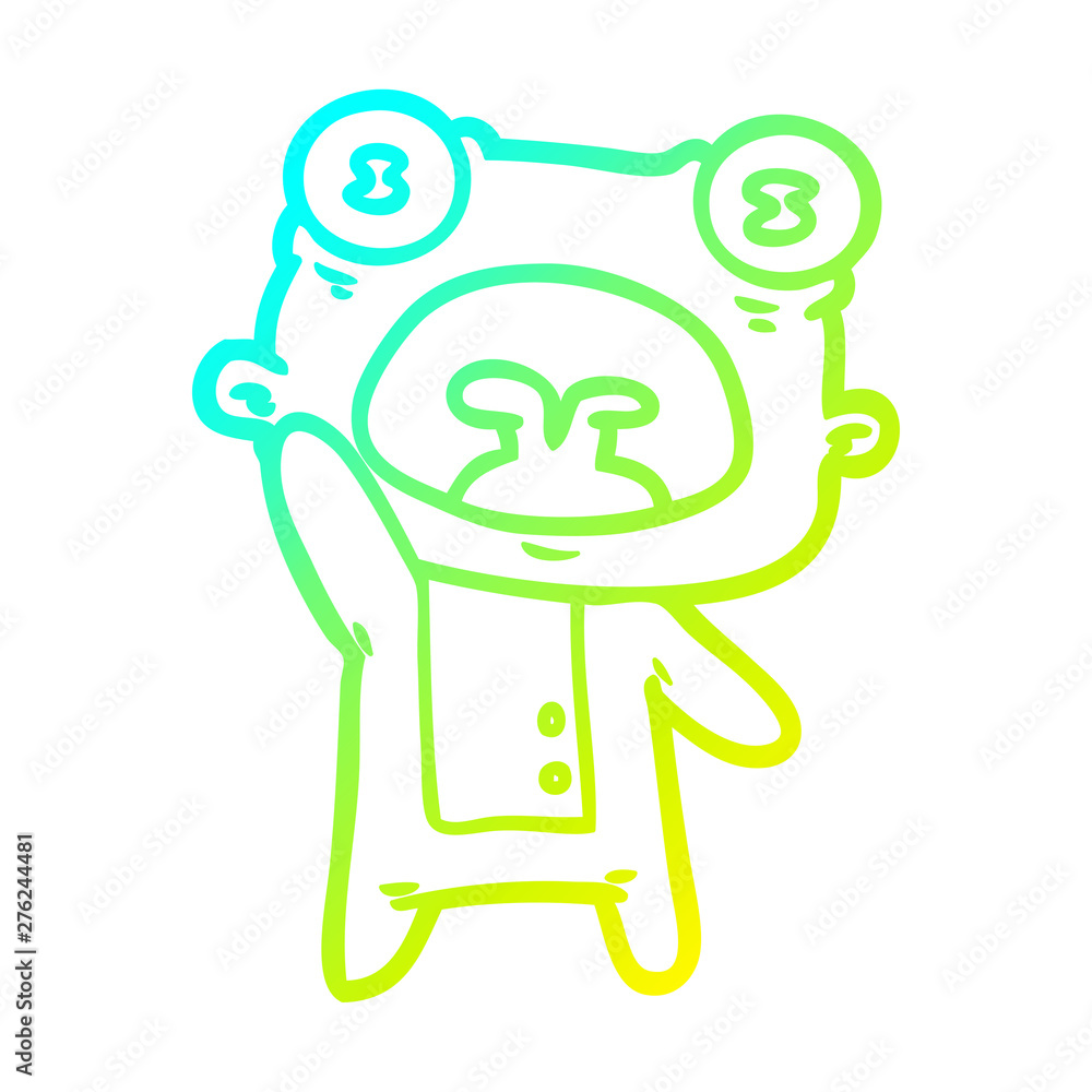 cold gradient line drawing cartoon weird alien waving cold gradient line drawing cartoon weird alien waving