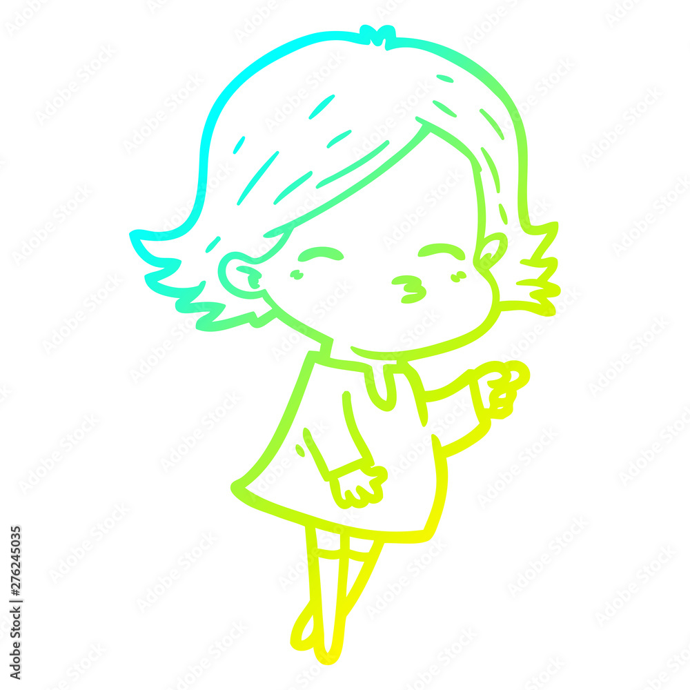 cold gradient line drawing cartoon woman pointing cold gradient line drawing cartoon woman pointing