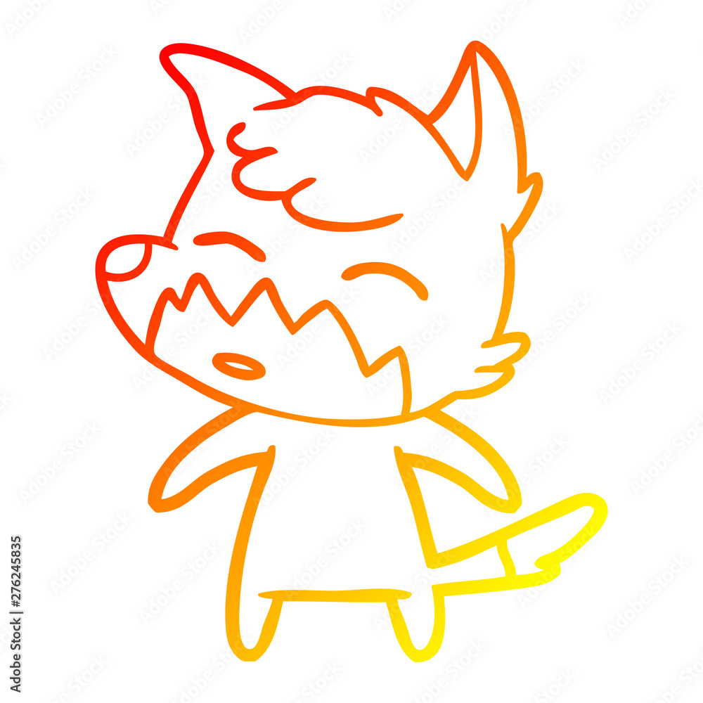 warm gradient line drawing cartoon fox warm gradient line drawing cartoon fox