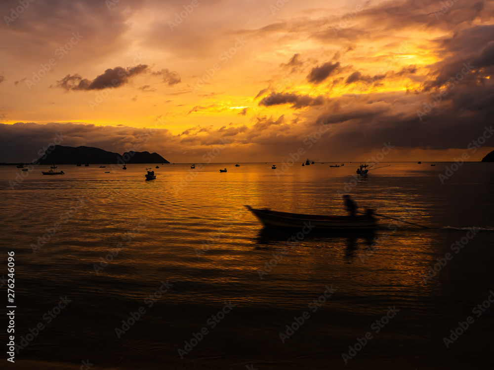 landscape of  sea in twilight time , Thailand