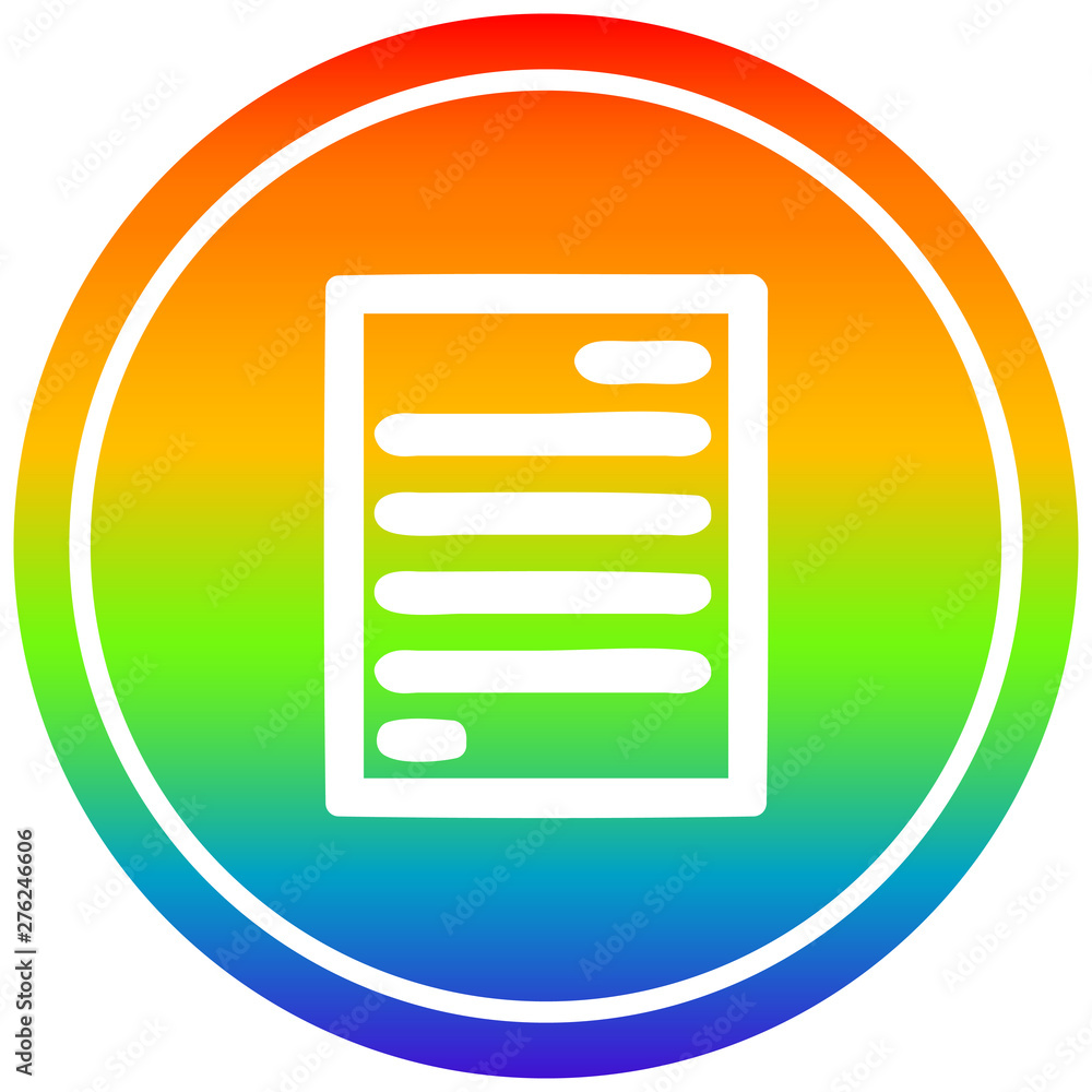 official document circular in rainbow spectrum official document circular in rainbow spectrum