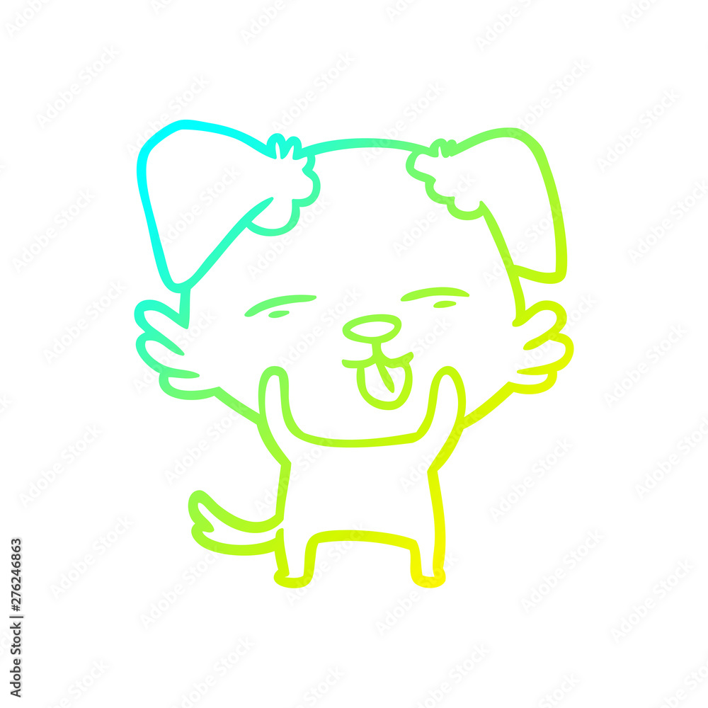 cold gradient line drawing cartoon dog sticking out tongue cold gradient line drawing cartoon dog sticking out tongue