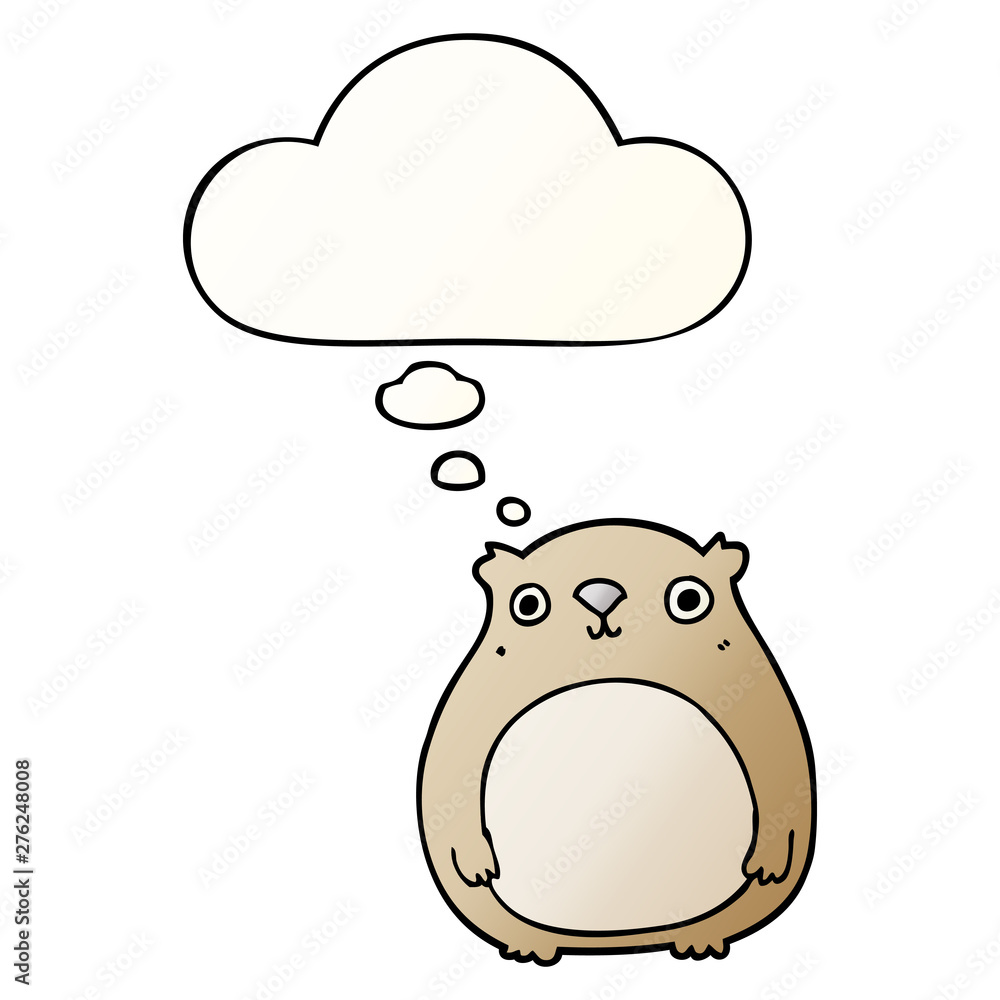cartoon bear and thought bubble in smooth gradient style cartoon bear and thought bubble in smooth gradient style