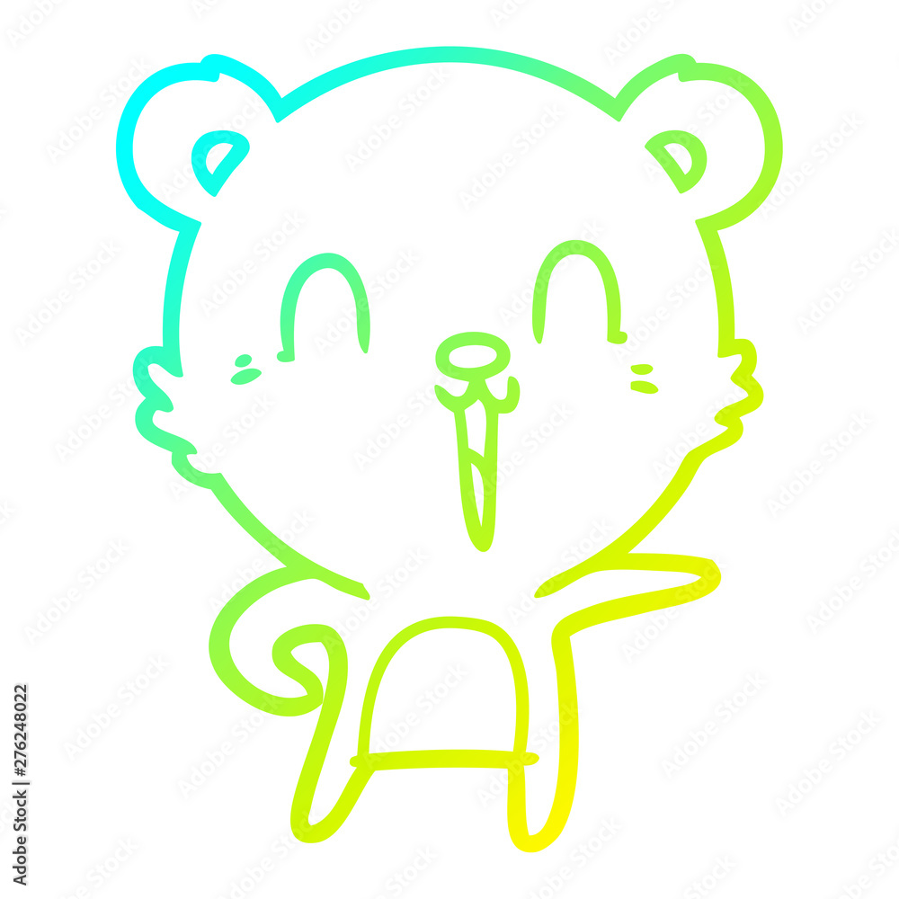 cold gradient line drawing happy cartoon bear cold gradient line drawing happy cartoon bear