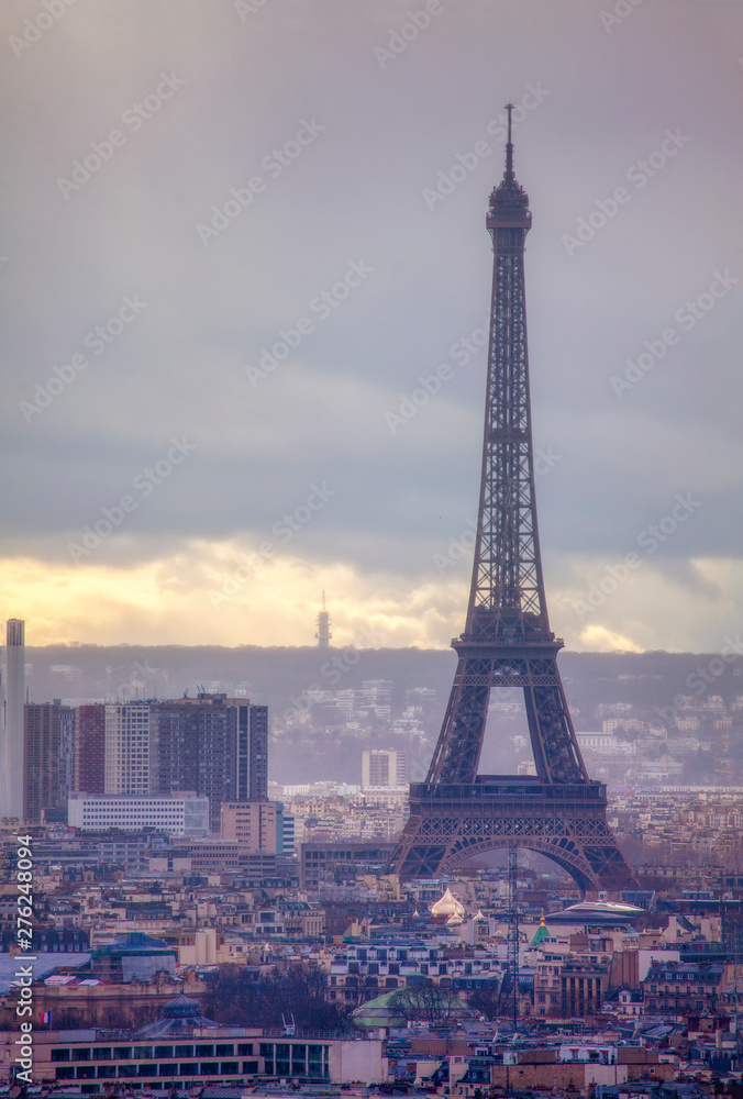 view of Tour Eiffel and Paris panorama 