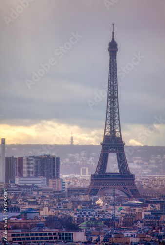 view of Tour Eiffel and Paris panorama 