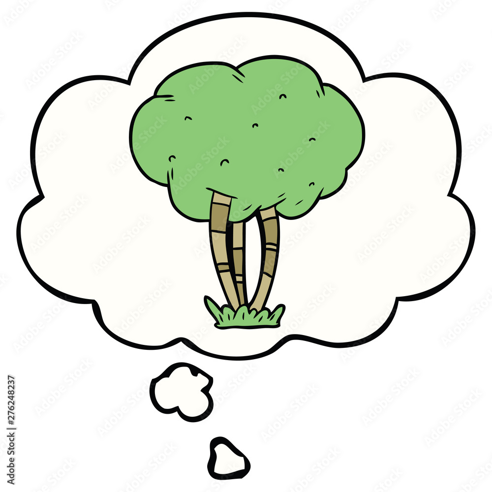 cartoon tree and thought bubble cartoon tree and thought bubble