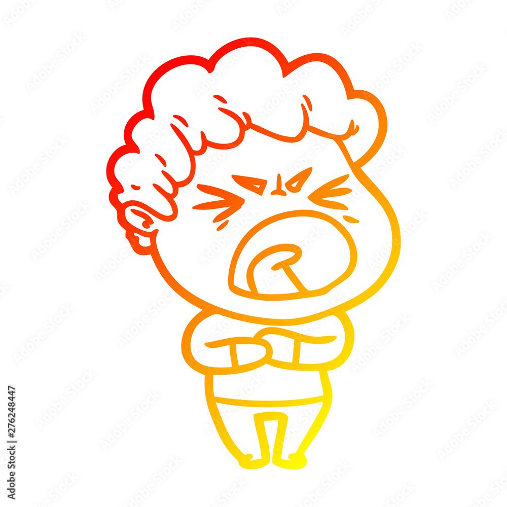 warm gradient line drawing cartoon furious man warm gradient line drawing cartoon furious man